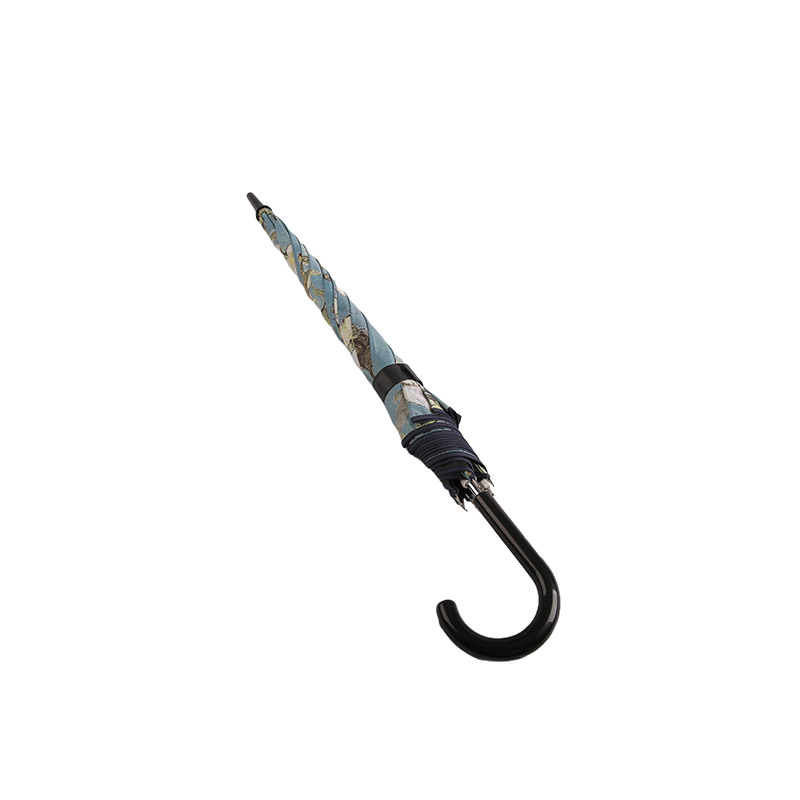 Priontáil péintéireacht tírdhreacha Pongee Le Scáthbhrat Dhíreach Brataithe Dubh-0E6B0080